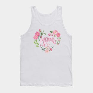 Mom floral heart Tank Top